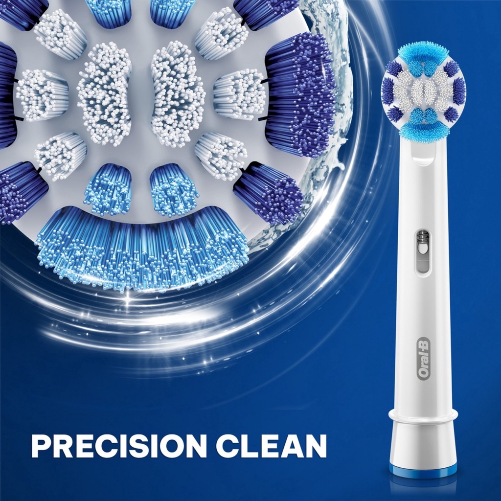 Set 5 Đầu Bàn Chải Điện Oral-B Braun - Đầu Precision (MẪU MỚI 2022), làm sạch và đánh tan mảng bám