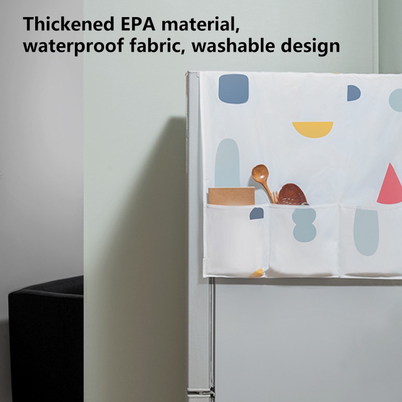 Vỏ Bọc Tủ Lạnh Chống Nước Chống Bụi In Họa Tiết Hình Học Phong Cách Nhật Bản