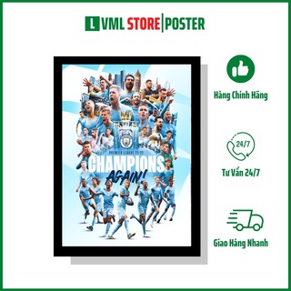 Poster manchester city, khung ảnh bóng đá - poster bóng đá trang trí,tranh bóng đá a4,a5