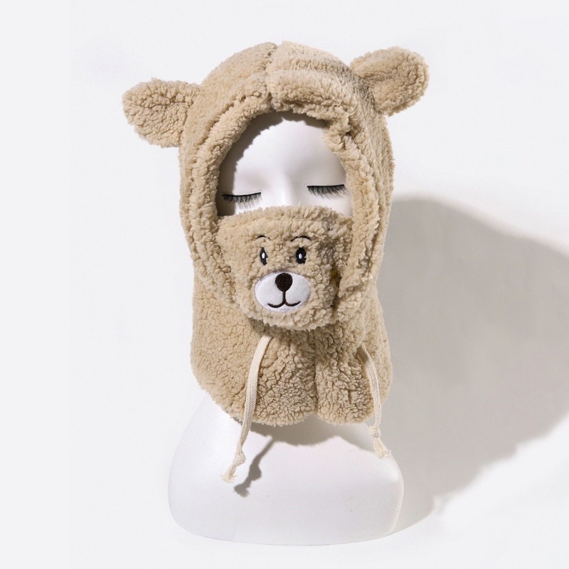 Nón bông giữ ấm hình gấu dễ thương Hoả Tốc Tân Bình