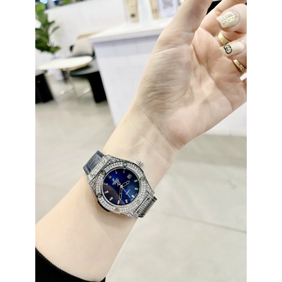 Đồng hồ nữ h.lot dây da - Đính đá cao cấp - bảo hành 12 tháng