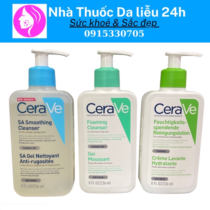 Sữa rửa mặt CRV da dầu , da khô , da nhạy cảm chính hãng - Dalieu24h