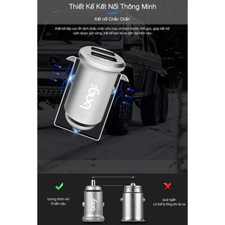Củ sạc Ôtô 2 đầu USB 5V/2A Bagi CC-O52