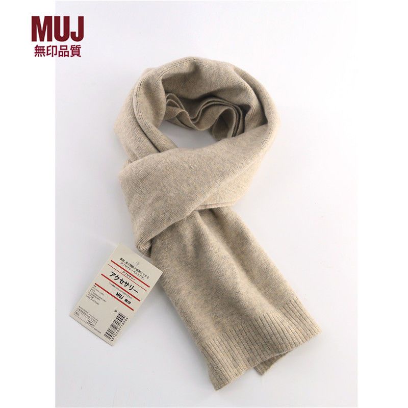 MUJI Khăn Choàng Cổ Đỏ Phong Cách Nhật Hàn Thời Trang Mùa Đông Ấm Áp Cho Nam Và Nữ