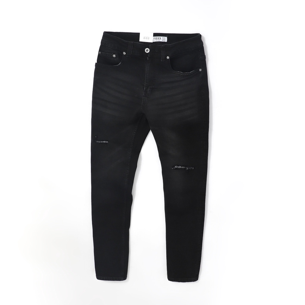 Quần jean nam, quần bò nam cao cấp slimfit DEFOXX màu xám wash rách 211161