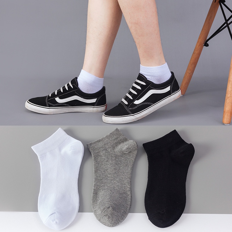 Vớ Cotton Cổ Thấp Màu Sắc Đơn Giản Phong Cách Thể Thao Thời Trang Cho Nam