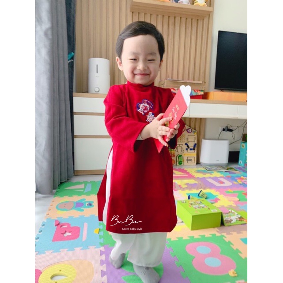 𝐀́𝐨 𝐃𝐚̀𝐢 𝐍𝐡𝐮𝐧𝐠 𝐓𝐡𝐞̂𝐮 - Kèm Quần & Mấn Cho Bé Trai BuBu