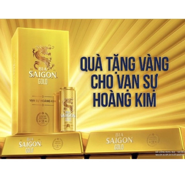 (Date: 23/11/2023) Bia Sài Gòn Gold - thùng 18 lon cao