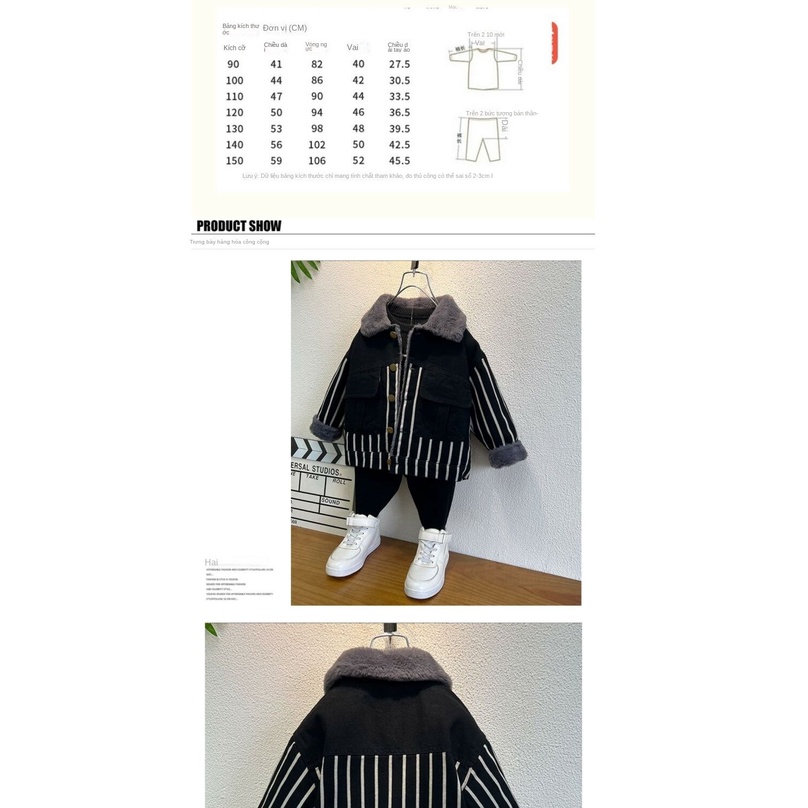 Áo Khoác Denim Lót Lông Cừu Dày Dặn Phong Cách Thời Trang Thu Đông Mới Cho Bé Trai 22 Tuổi