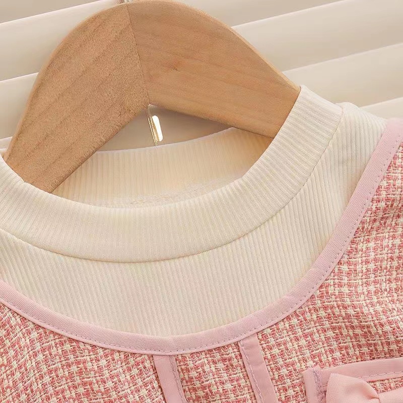 Đầm Dài Tay Phối Lưới Xinh Xắn Dành Cho Bé Gái 0-4 Tuổi