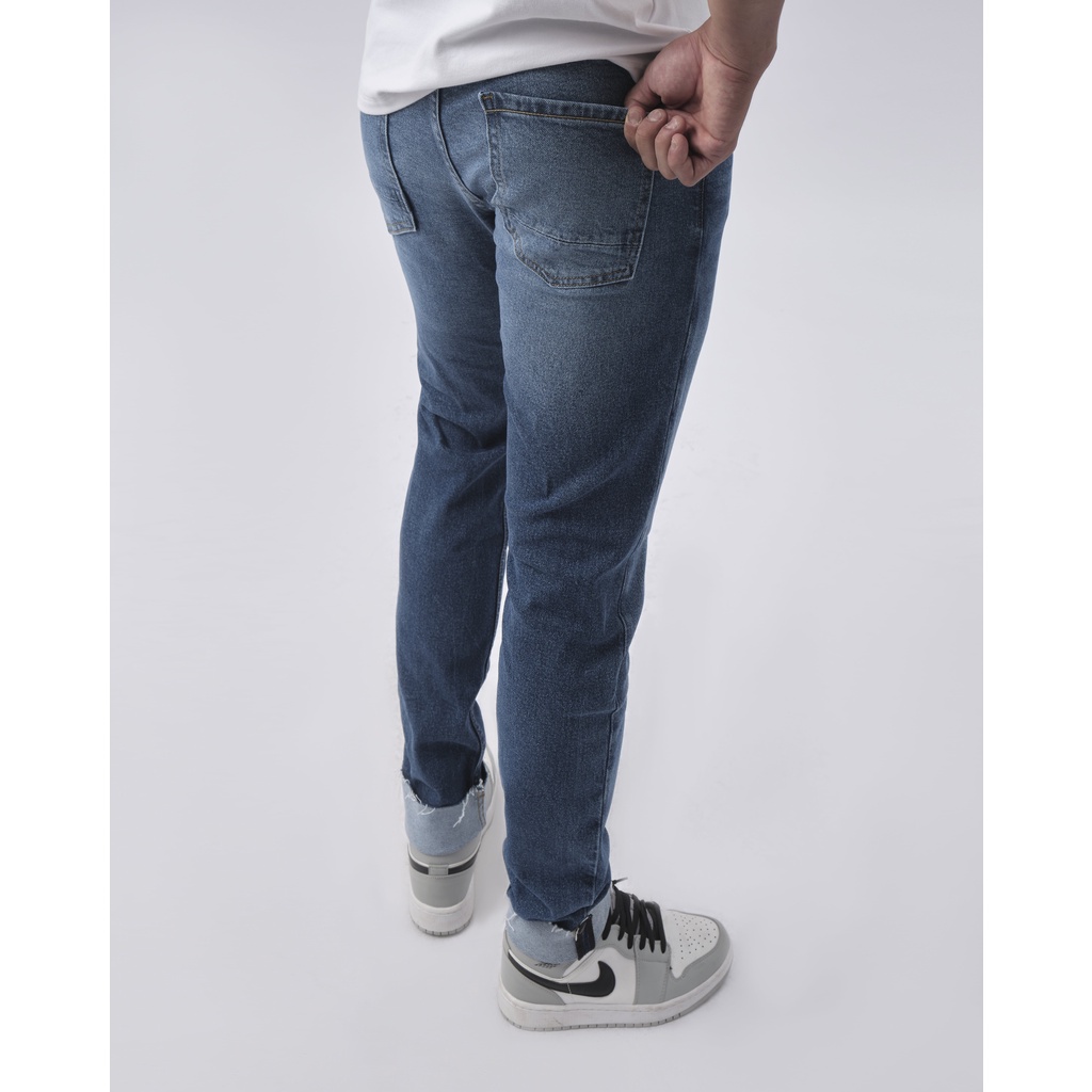 Quần jean nam xanh cao cấp MENFIT 0402 chất denim co giãn nhẹ 2 chiều, chuẩn form, thời trang