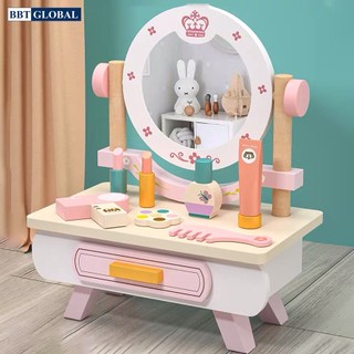  Đồ chơi trang điểm gỗ cao cấp cho bé gái đầy đủ như bàn trang điểm thật MSN21019 