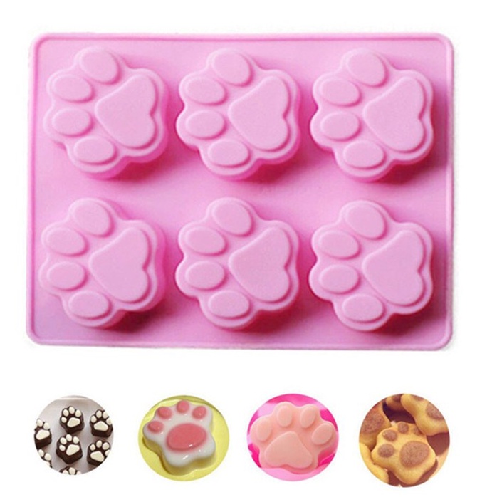 Khuôn silicon làm pudding, đậu hũ non, thạch, làm bánh hình chân mèo ngộ nghĩnh