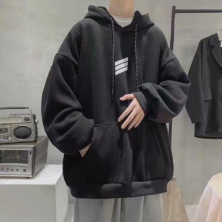 Áo hoodie nỉ bông siêu dày form rộng 3sọc ngang ngực nam nữ mặc đều đẹp