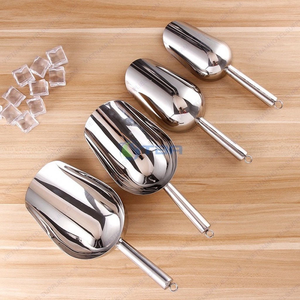 Xẻng xúc đá - muỗng xúc đá, xúc gạo, xúc đồ khô... bằng inox nhiều size