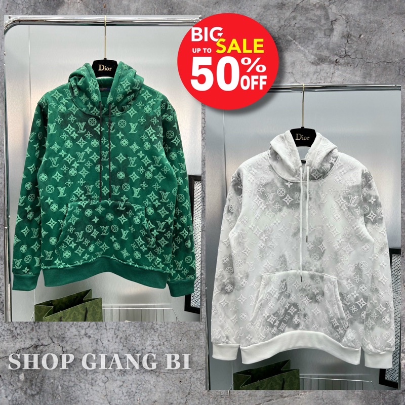 Áo nỉ hoodie vân nổi L.V màu loang ,áo nỉ có mũ màu loang hoạ tiết L.V vân nổi | HOT 2022