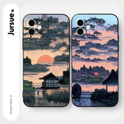 Ốp lưng JURSUE mềm chống bẩn hình độc lạ dễ thương đẹp đen Cho iPhone 17 16 15 14 13 12 11 Pro Max SE 2020 X XR XS ip 8 7 Plus Y2755