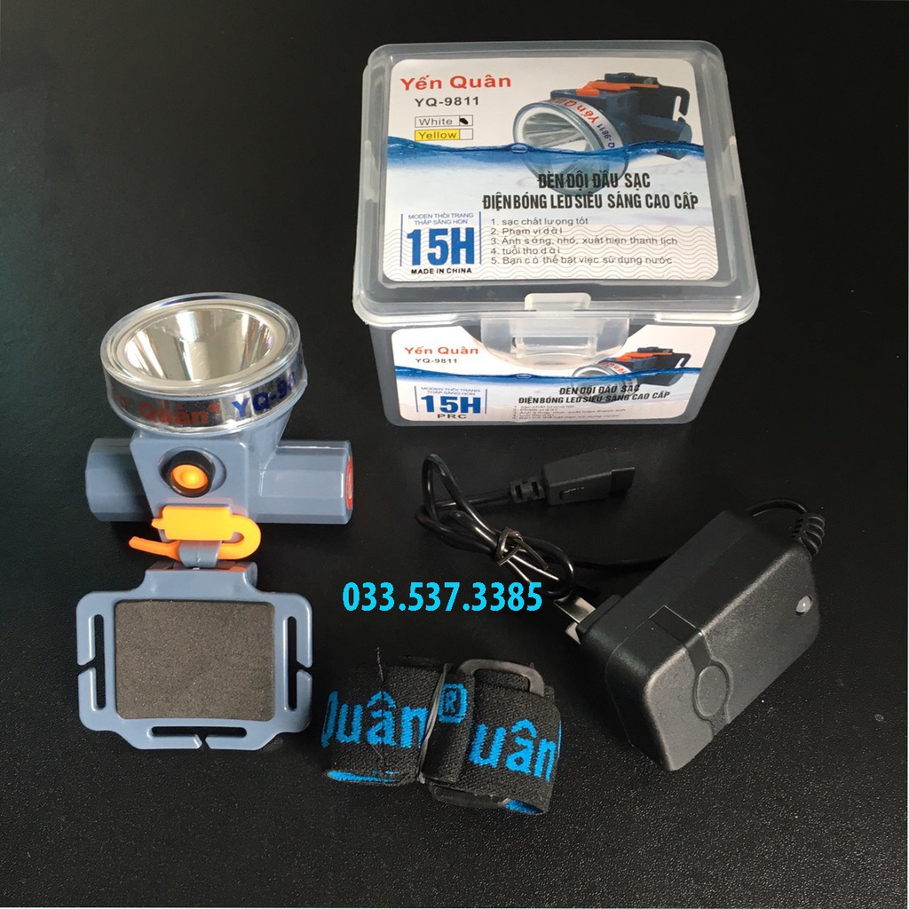 Đèn đội đầu siêu sáng, đèn bin đội đầu YQ 9811 nhỏ gọi - 2 chế độ sáng