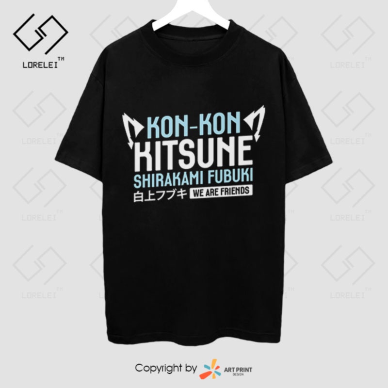 Áo thun Hololive Shirakami Fubuki  ngắn tay