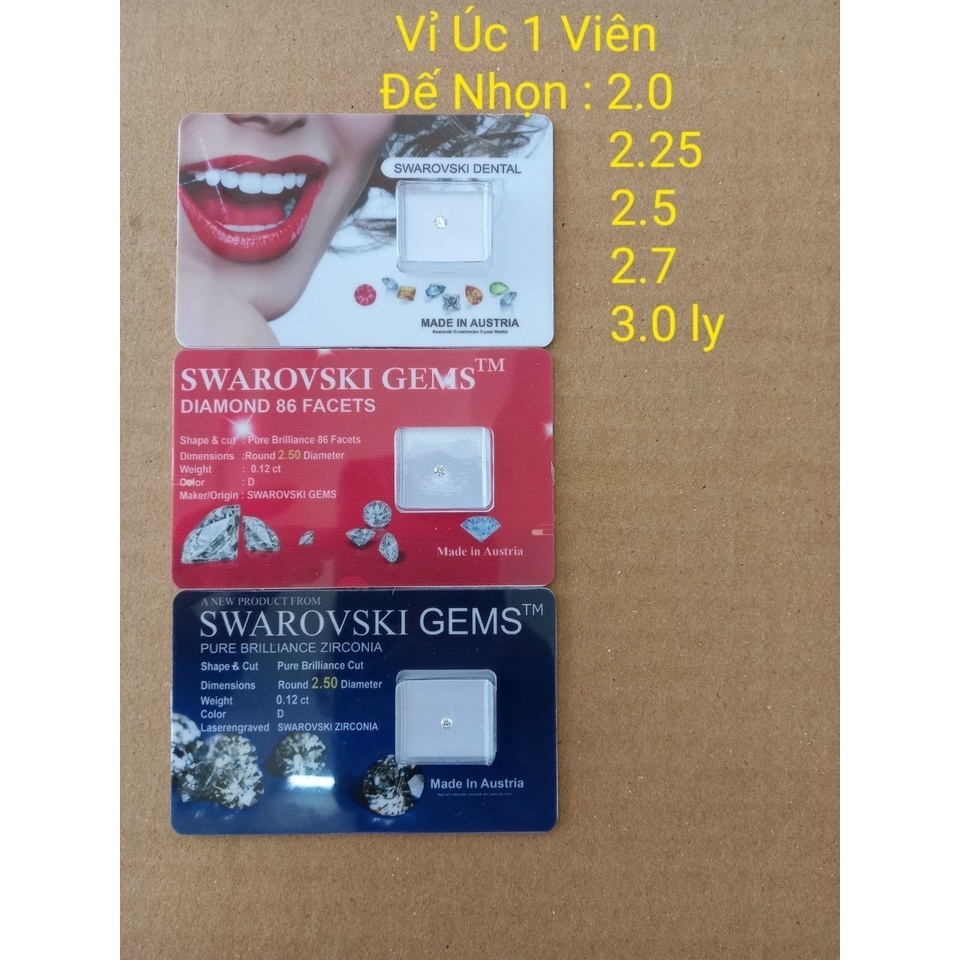 Đá Đính Răng - Kim Cương Nhân Tạo Úc Kèm Keo