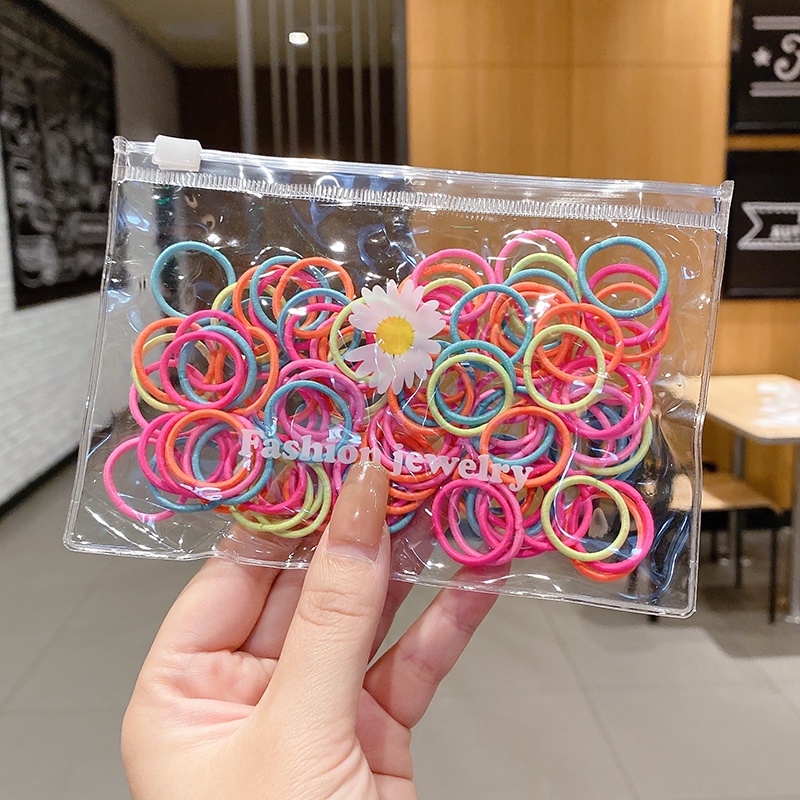 Set 100 Dây Cột Tóc Thời Trang Hàn Quốc Cho Bé Gái