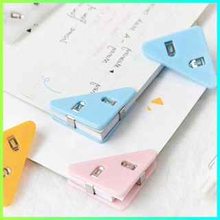 Kẹp giấy, kẹp bướm, kẹp góc nhựa lõi thép tam giác, chibi nhiều màu-shopxinhquan6
