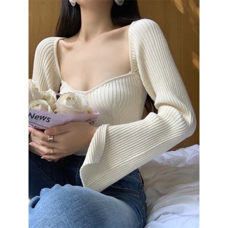 Áo len cổ vuông [Hình thật shop chụp]