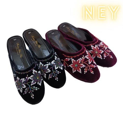 Dép hài nhung handmade đính hạt thủ công êm chân chống trượt da nhung cao cấp loại 1