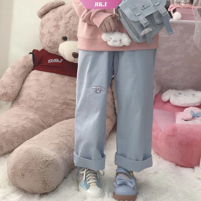Quần ống rộng Họa Tiết Hoạt Hình Cinnamoroll Dễ Thương Phong Cách Hàn Quốc Cho Nữ