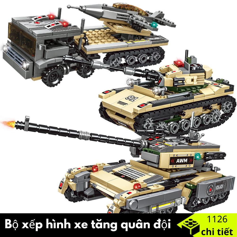BỘ XẾP HÌNH XE TĂNG QUÂN SỰ, XE BỌC THÉP 1126 chi tiết, 27 mẫu mã cực ngầu