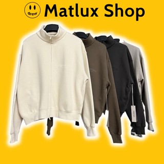  Áo khoác zip FEAR OF GOD FOG ESSENTIALS SS22 bản cao cấp Áo khoác nỉ kéo khóa ESSENTIALS in chữ nhung unisex form rộng 