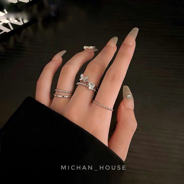 Set nhẫn cá tính, nhẹ nhàng, phong cách thời trang mới mẻ