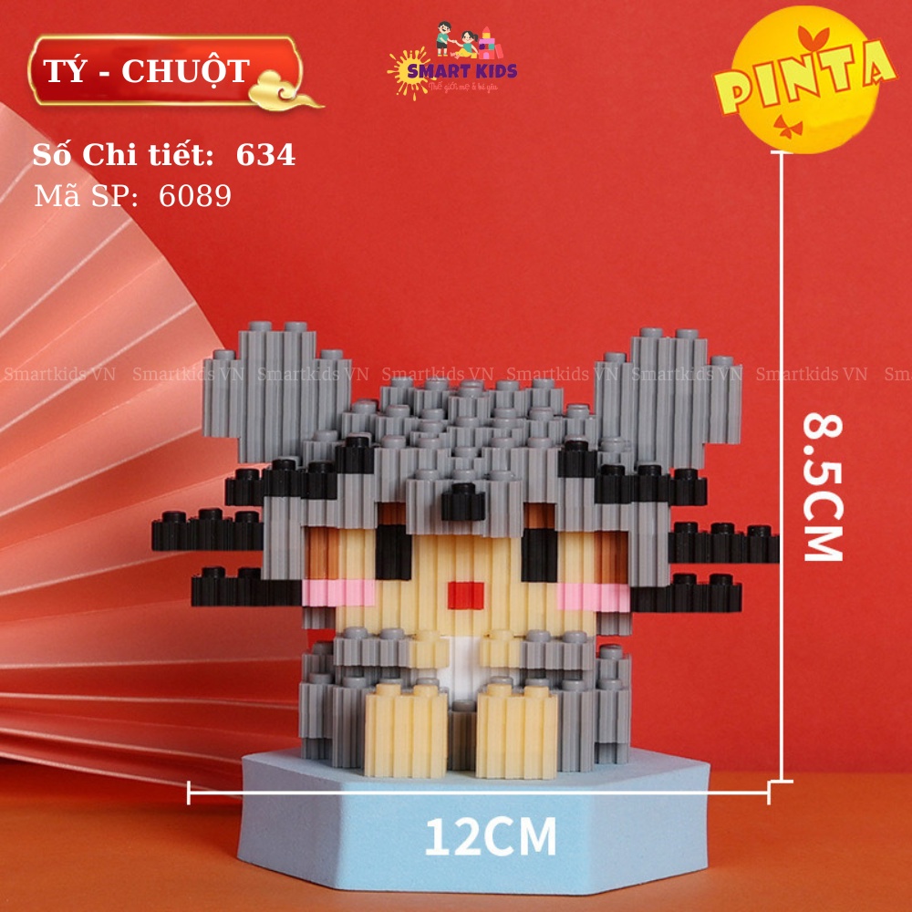 Mô Hình Lắp Ghép12 Con Giáp 3D Dễ Thương, Đồ Chơi Mini Lắp Ghép Giáo Dục Phát Triển Trí Não Smartkids