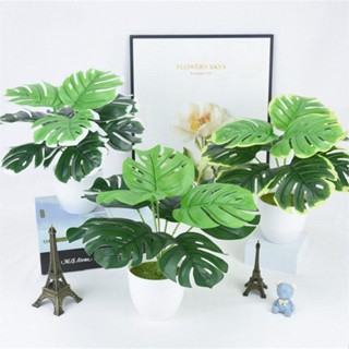 Cây lá rùa 9 lá VI063, cao 25cm, cây giả trang trí (không kèm chậu)