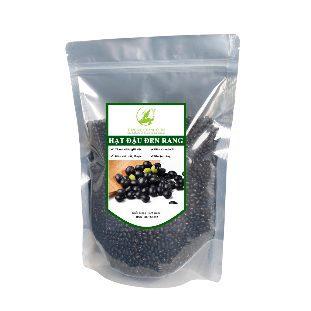 Đậu đen xanh lòng rang sẵn bịch 500gr