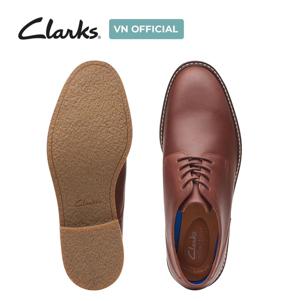 Giày buộc dây Tây Da Nam Clarks Jaxen Low màu Tan