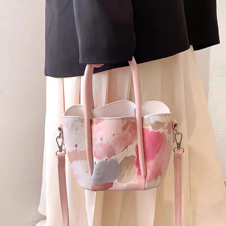 Mischa Túi Đeo Chéo Vai Bằng Da PU Họa Tiết Cánh Hoa Thời Trang Kiểu Pháp Dễ Phối Đồ