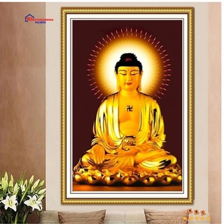Tranh đính đá - tranh thêu chữ thập phật a di đà