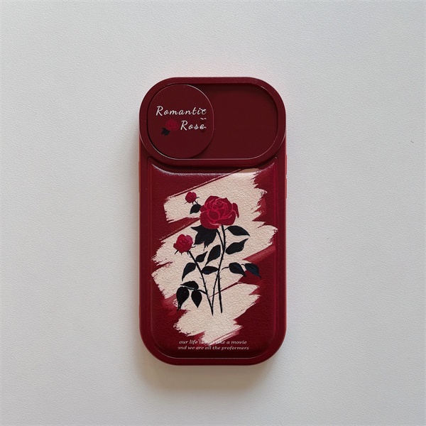 Ốp Điện Thoại Túi Khí Màu Đỏ Hoa Hồng Cho iPhone X XR Xsmax 11 11Promax 12 12Pro 12Promax 13 13Pro 13Promax 14 14Pro 14Plus 14Promax