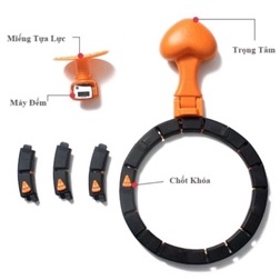 Vòng lắc eo HULA đa năng có đồng hồ đo, Vòng lắc eo tập thể dục giảm mỡ tại nhà thông minh điều hòa nhịp tim A22 cao cấp