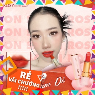 Son sáp siêu lì chính hãng rosy sweetlove mới nhất 2022 màu cam đỏ