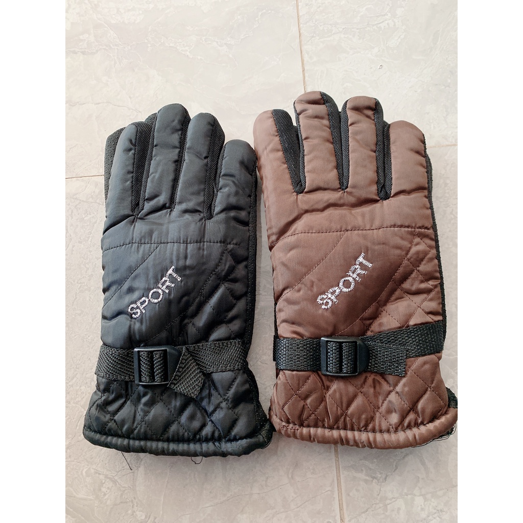 Găng tay lót lông nam mùa đông, chất liệu cotton canvas lót lông, chống đi mưa gió rét 3 màu sắc