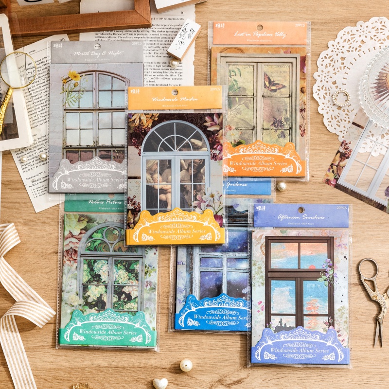 Set 20 Giấy Làm Sổ Nhật Ký / Nhật Ký Phong Cách Vintage Sáng Tạo DIY