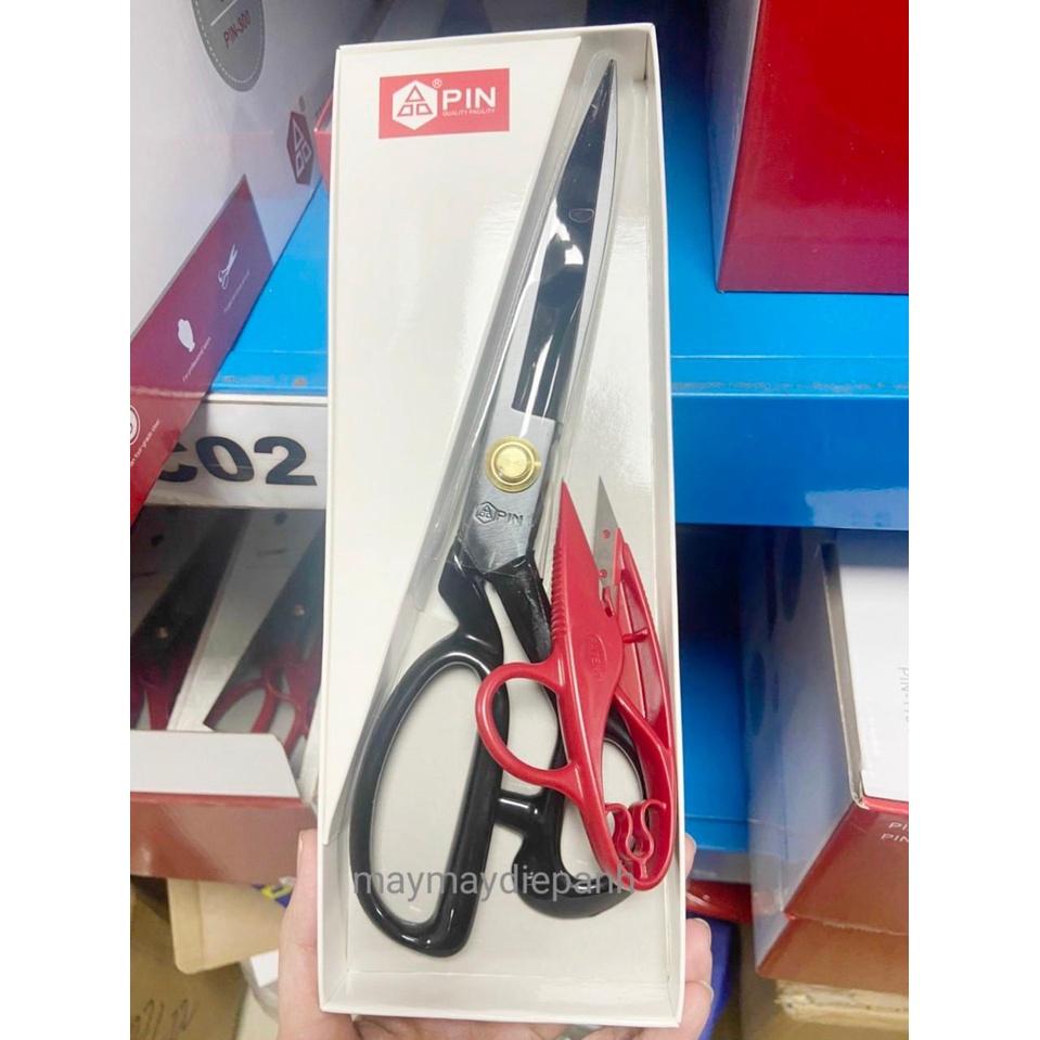 Kéo cắt vải siêu sắc Pin  màu đỏ, đen 9 inch,10 inch,11 inch,12inch