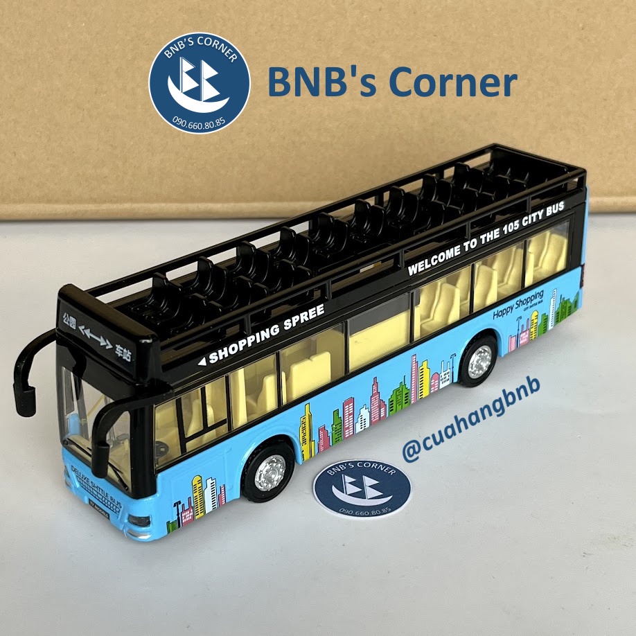 Mô hình xe buýt 2 tầng tỉ lệ 1:32 bằng hợp kim