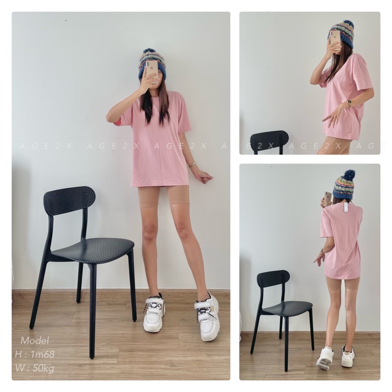 Áo Thun Trơn Tone Hồng Quốc Dân chính hãng AGE2X