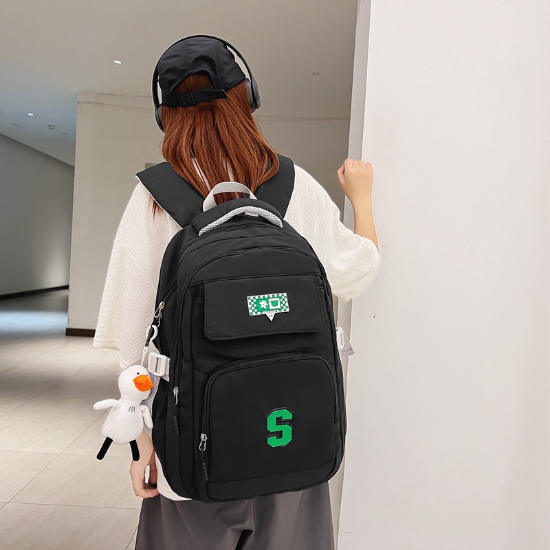 Balo đi học PRETTYZYS sức chứa lớn 15.6 inch thời trang Hàn Quốc 2023 trẻ trung cho nữ