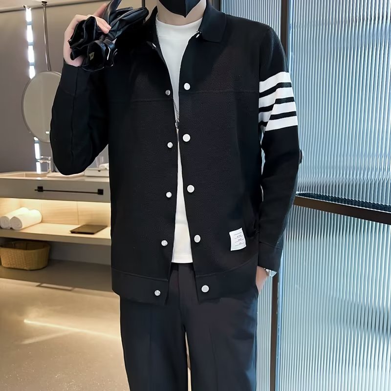 Áo Khoác Cardigan Dệt Kim Dáng Ôm Phong Cách Hàn Quốc Thời Trang Xuân Thu 2022 Cho Nam