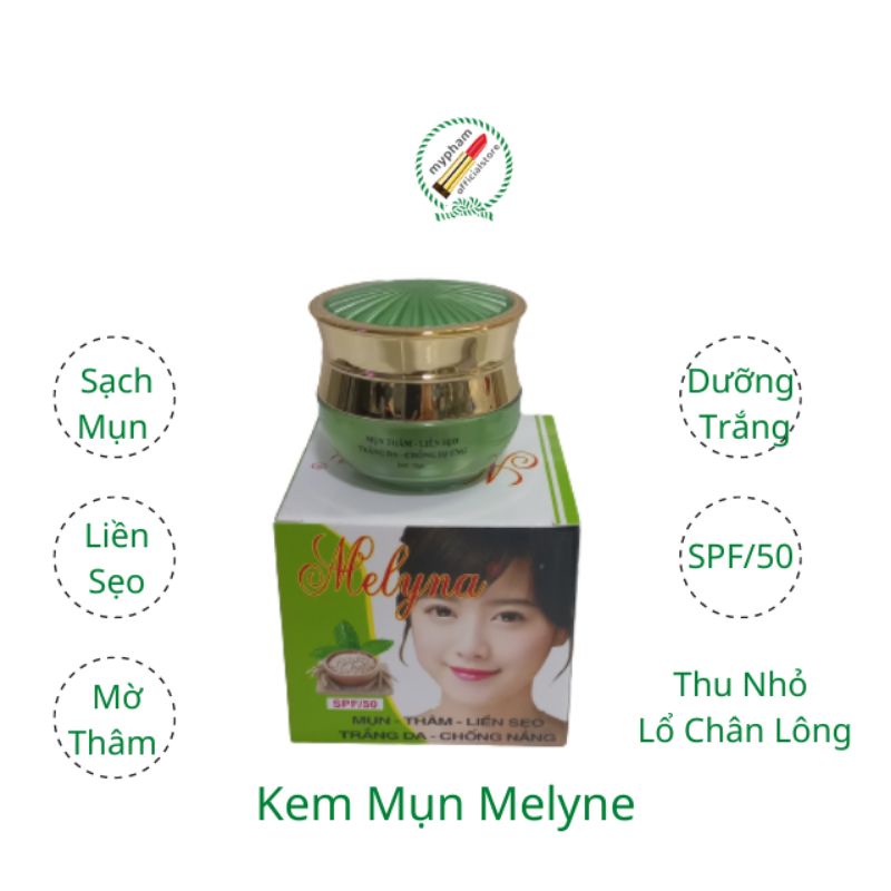 Kem Melyna Mụn Thâm Liền Sẹo Trắng Da Chống Nắng SPF /50, 15g