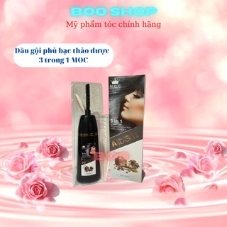Dầu gội nhuộm tóc MOC - dầu gội phủ bạc thảo dược gội là đen, nâu tóc